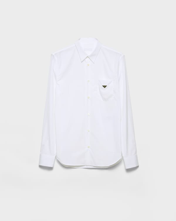 White Stretch Poplin Shirt | PRADA