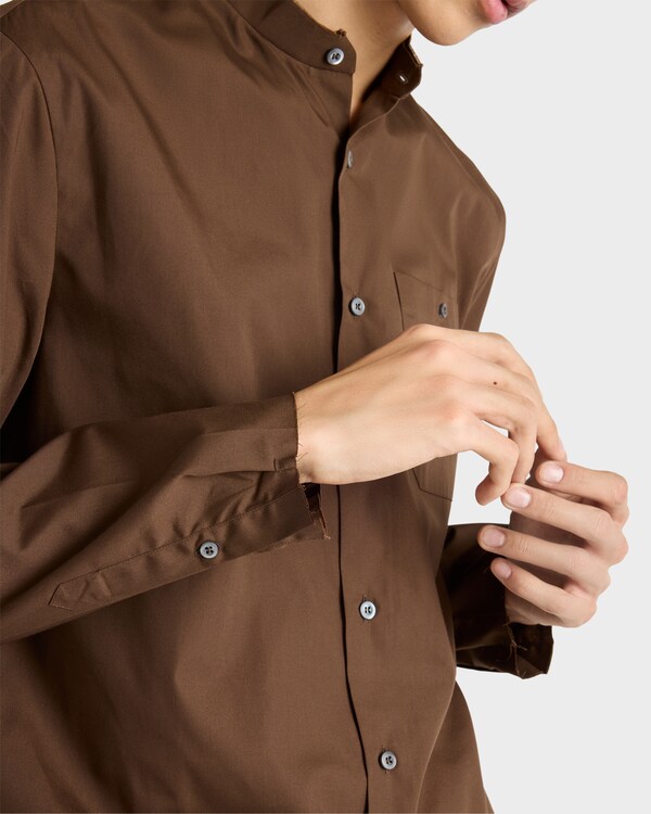 Chemise en mélange de coton - Marron Cacao Chemise en mélange de coton - Marron Cacao