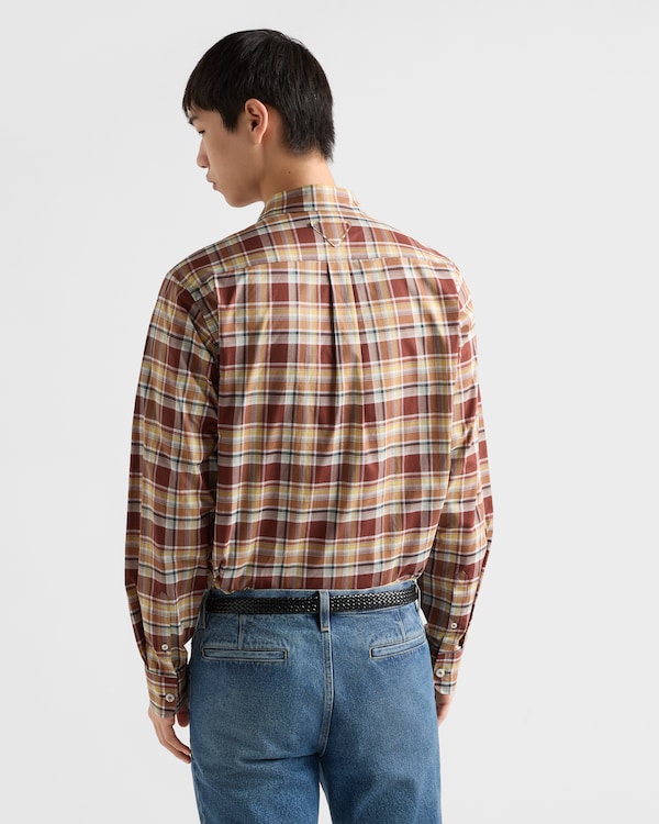 Checked cotton shirt - Tobacco/Topaz Checked cotton shirt - Tobacco/Topaz