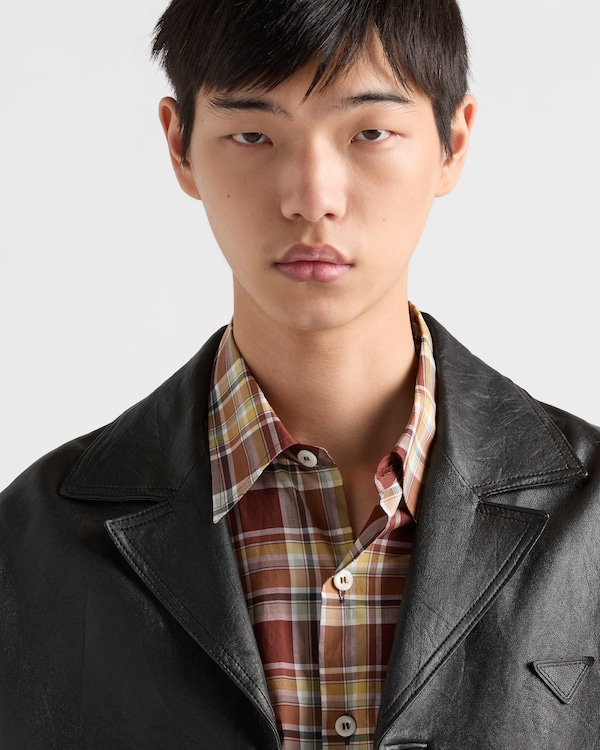 Checked cotton shirt - Tobacco/Topaz Checked cotton shirt - Tobacco/Topaz