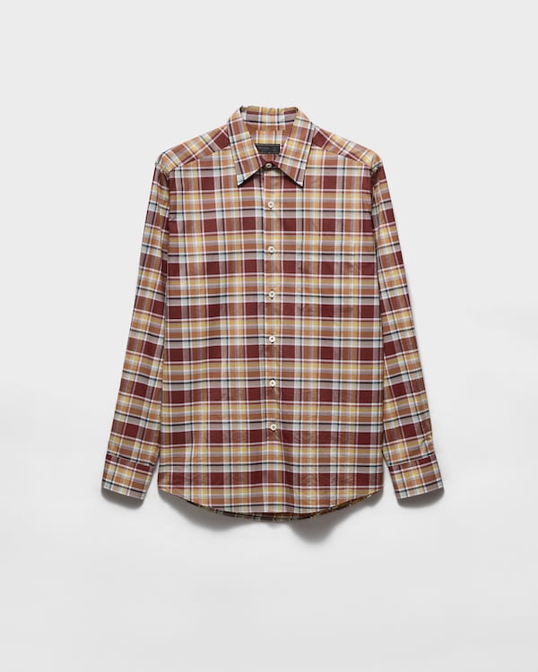 Checked cotton shirt - Tobacco/Topaz Checked cotton shirt - Tobacco/Topaz