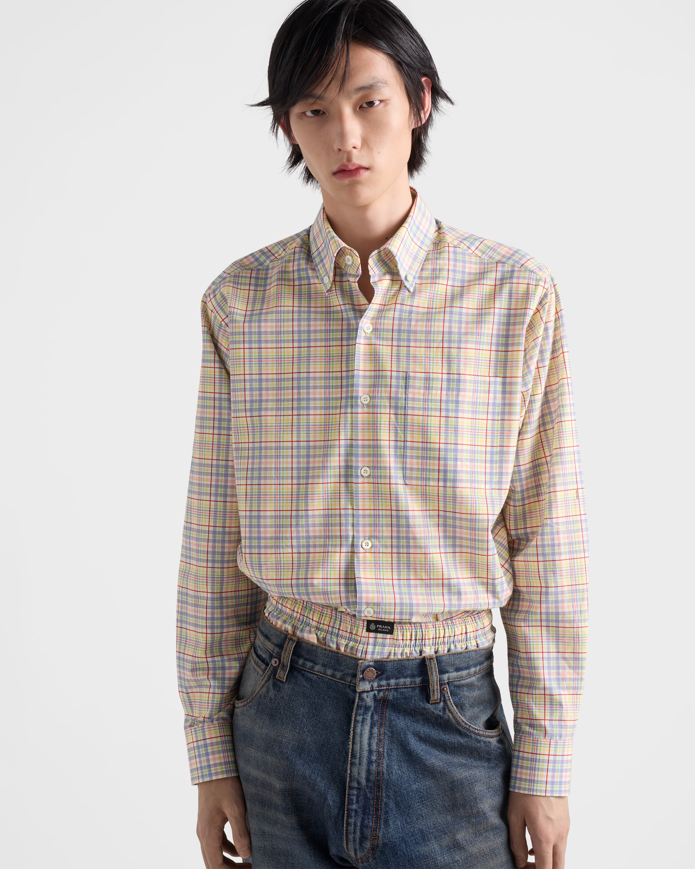 サファイアブルー コットン シャツ | PRADA - 日本