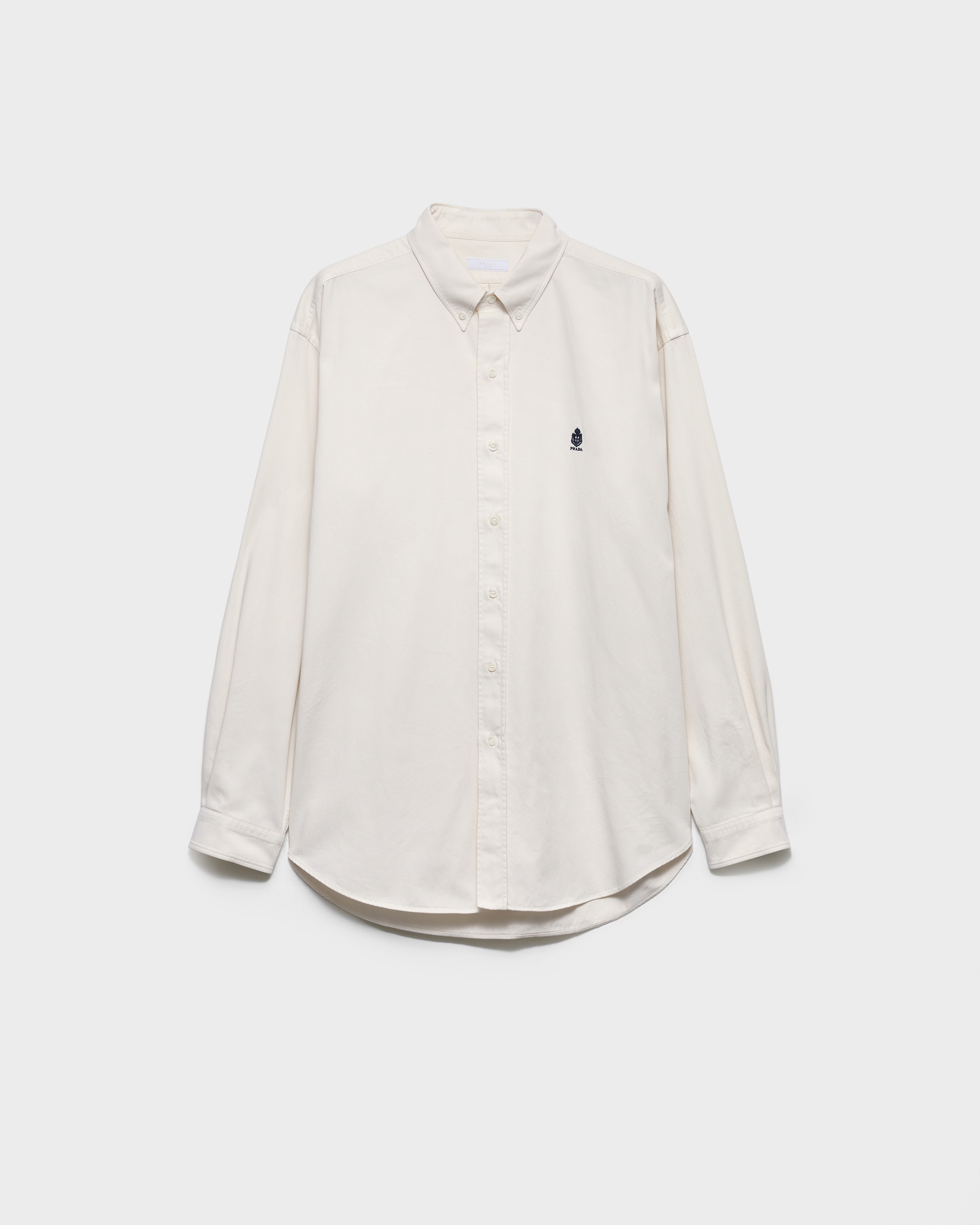 Chalk White Cotton Shirt | PRADA - United States