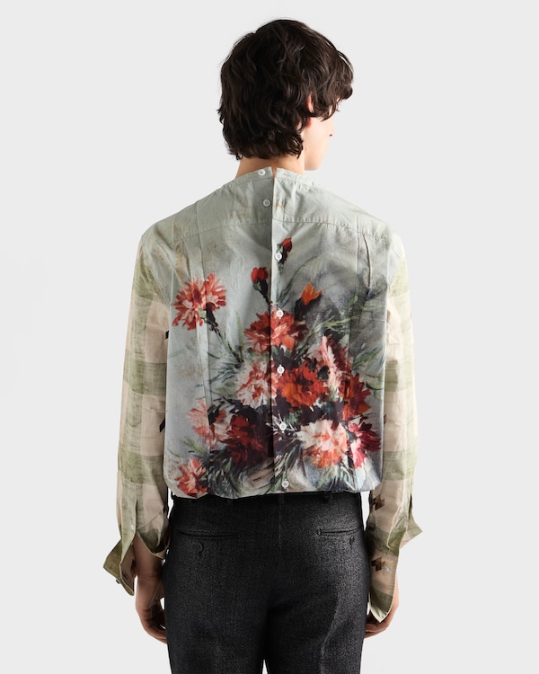 Printed cotton shirt - Gris Nublado/Rojo Printed cotton shirt - Gris Nublado/Rojo