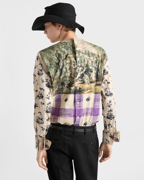 Printed cotton shirt - Fern/Azalea Printed cotton shirt - Fern/Azalea