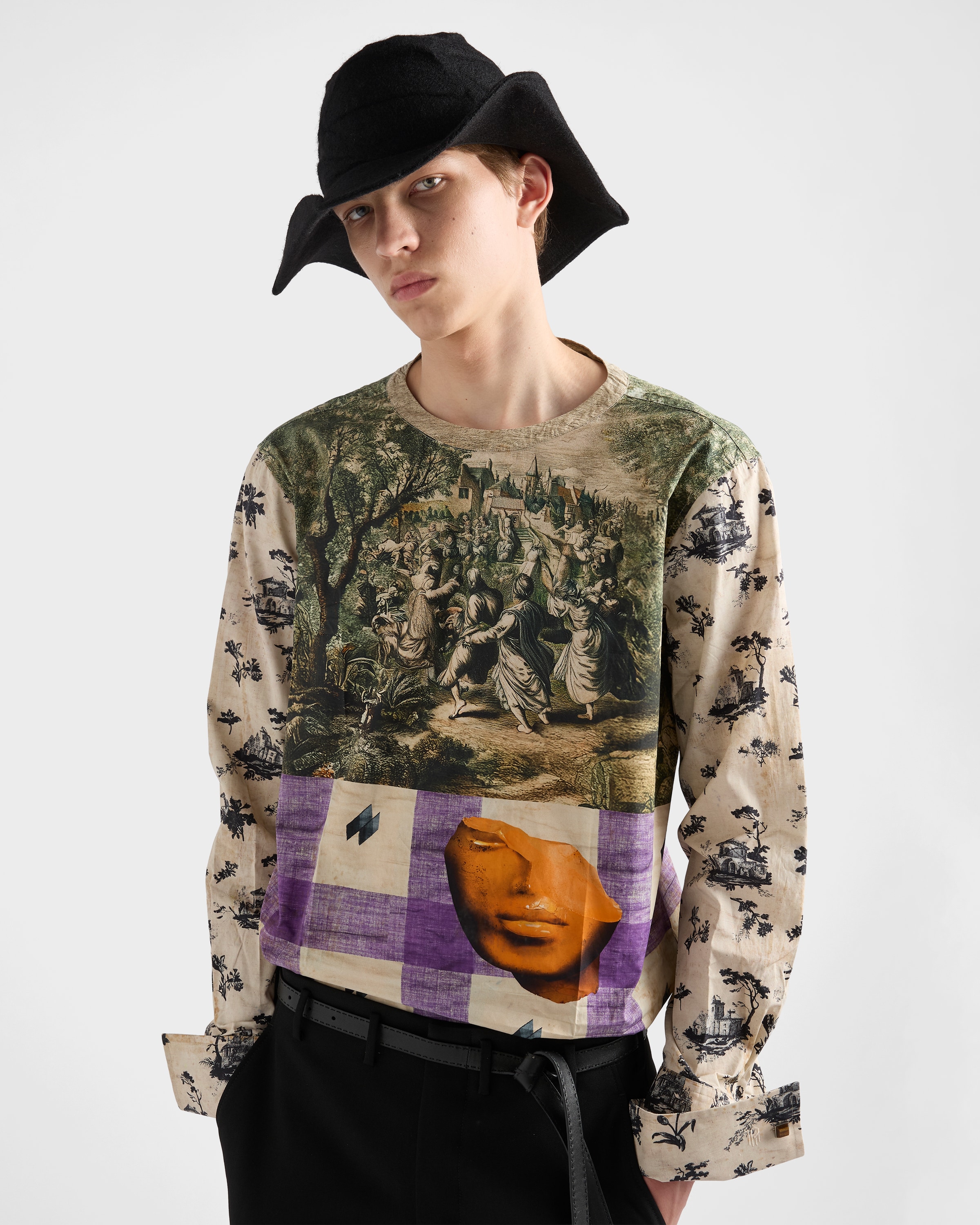 Fern/azalea Printed Cotton Shirt | PRADA - United States
