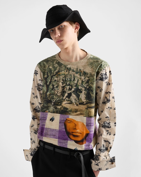 Printed cotton shirt - Fern/Azalea Printed cotton shirt - Fern/Azalea