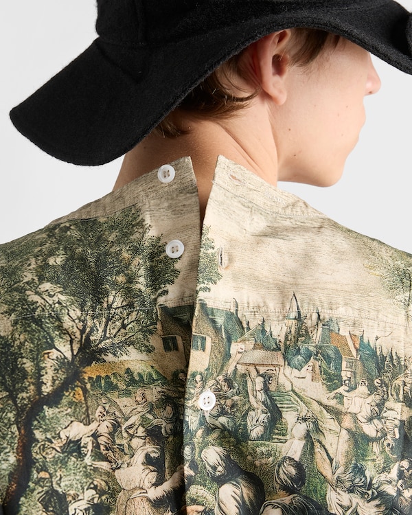 Printed cotton shirt - Fern/Azalea Printed cotton shirt - Fern/Azalea
