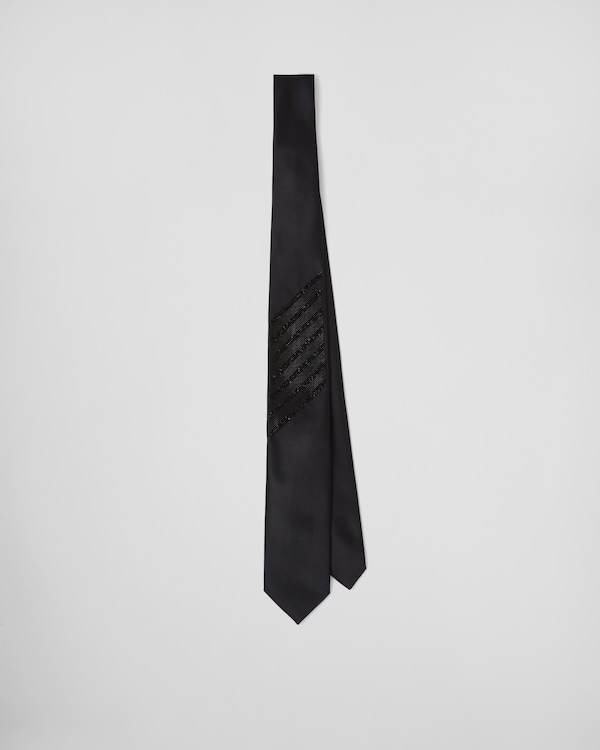 Ink Blue Satin tie | PRADA