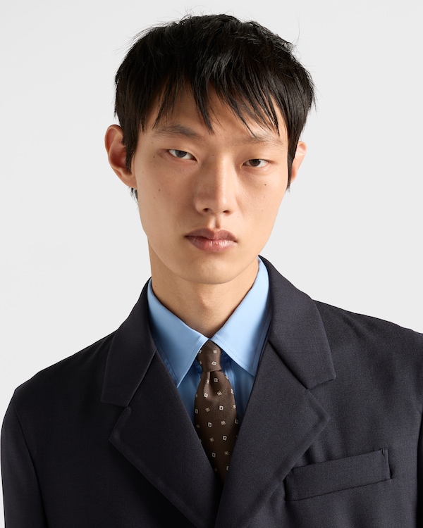 シルク ネクタイ - ダークブラウン シルク ネクタイ - ダークブラウン