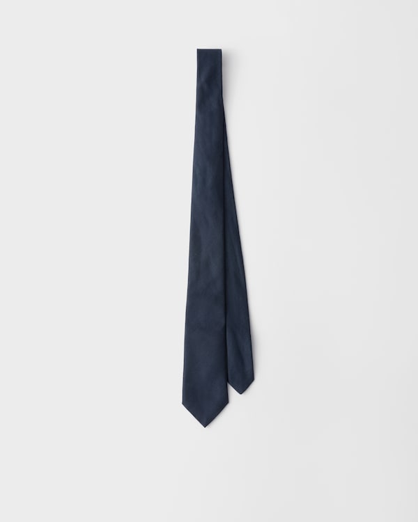 Silk and linen tie - Navy Silk and linen tie - Navy