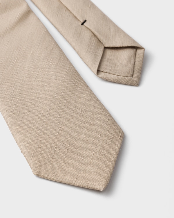 Silk and linen tie - Sand Beige Silk and linen tie - Sand Beige