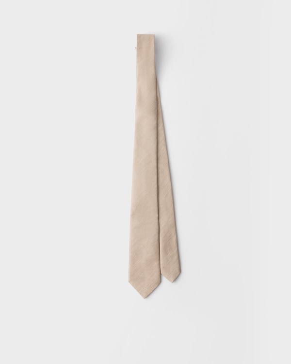 Silk and linen tie - Sand Beige Silk and linen tie - Sand Beige