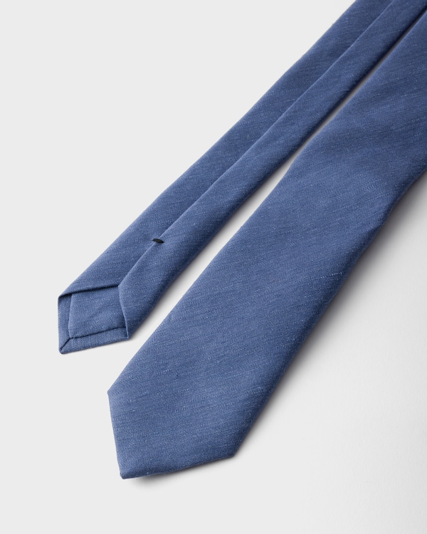 Silk and linen tie - Aviator Blue Silk and linen tie - Aviator Blue