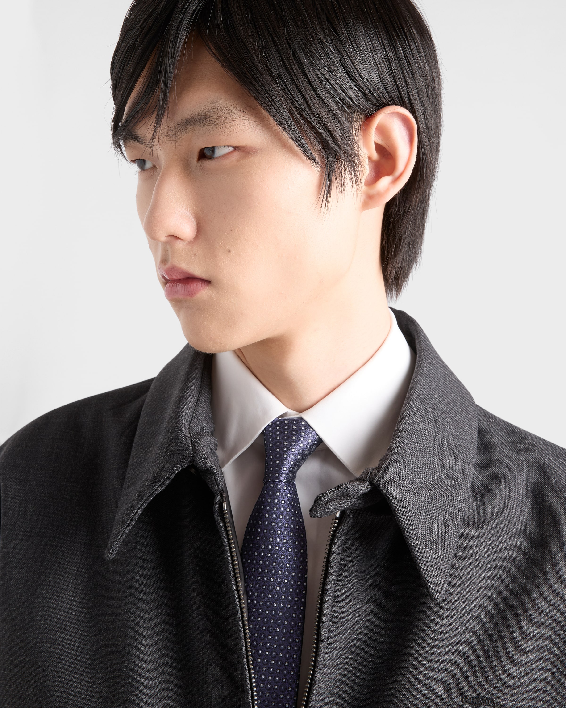 Navy Silk Tie | PRADA - United States