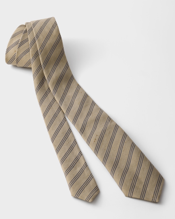 Linen blend tie - Clay Grey Linen blend tie - Clay Grey