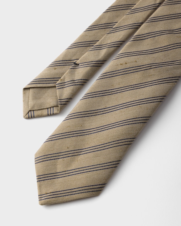 Linen blend tie - Clay Grey Linen blend tie - Clay Grey