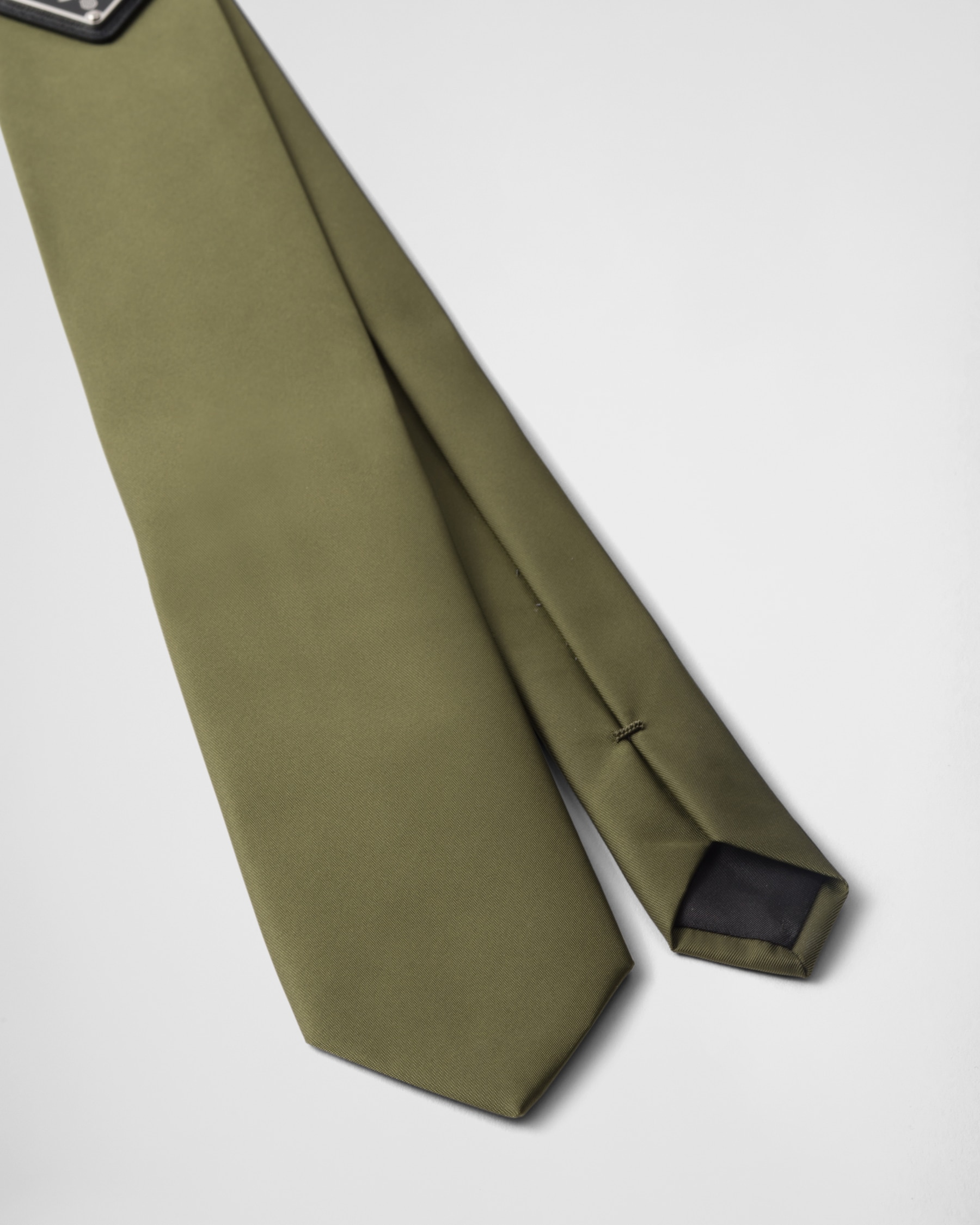 Loden Green Re-nylon Gabardine Tie | PRADA - Green Re Boutique Home