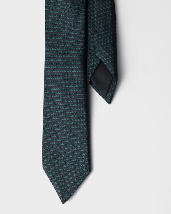 Silk tie - Blue/Bottle Silk tie - Blue/Bottle