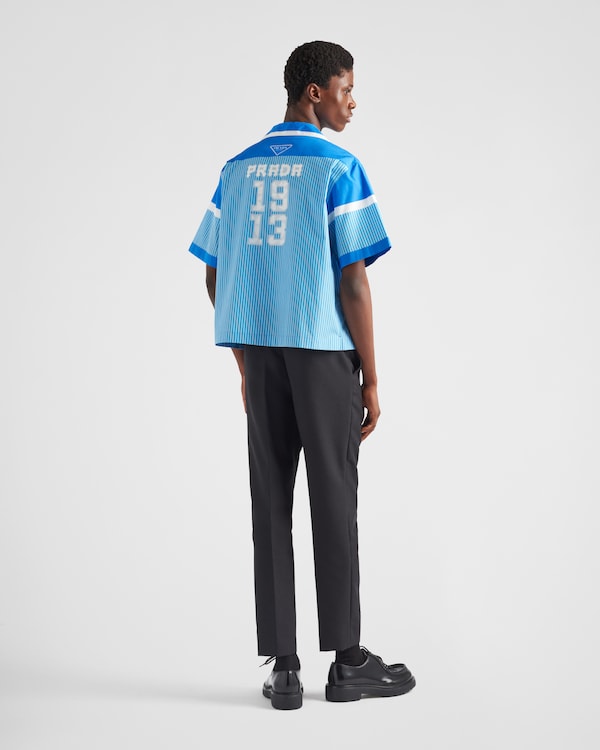 Short-sleeved cotton shirt - Sapphire Blue Short-sleeved cotton shirt - Sapphire Blue