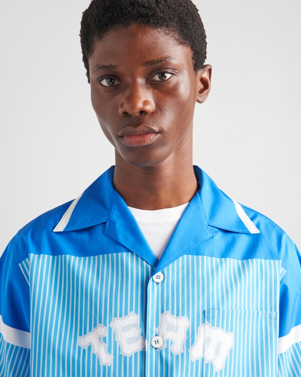 Short-sleeved cotton shirt - Sapphire Blue Short-sleeved cotton shirt - Sapphire Blue