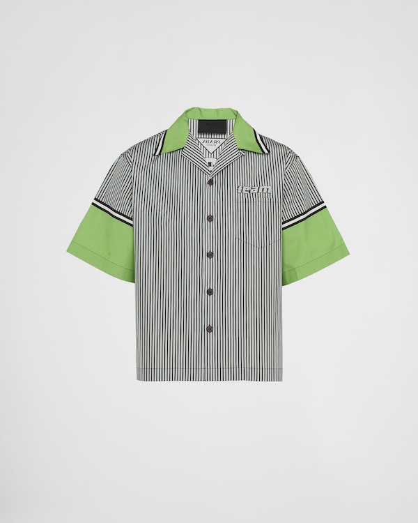 PRADA 半袖シャツ シルク PRADA 半袖 シャツ SC449 1WQ8 Re－Nylon メタルロゴ(505957452