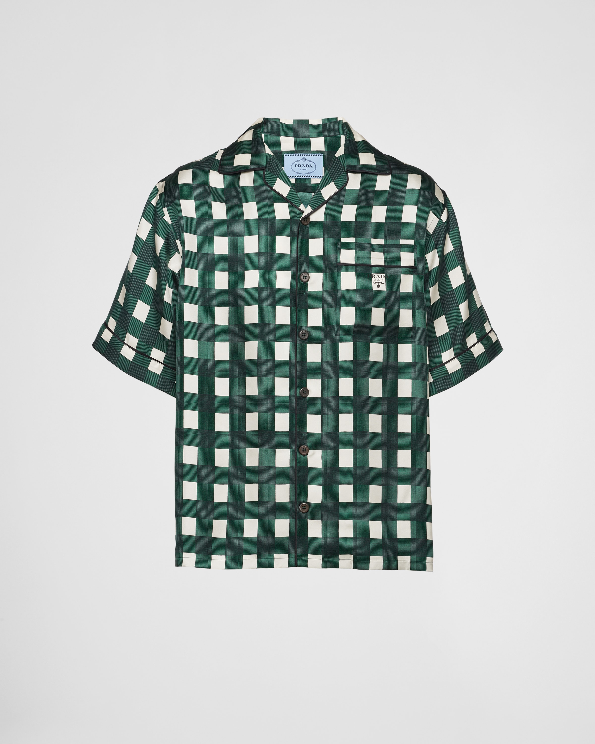 Green Short-sleeved silk shirt | Prada