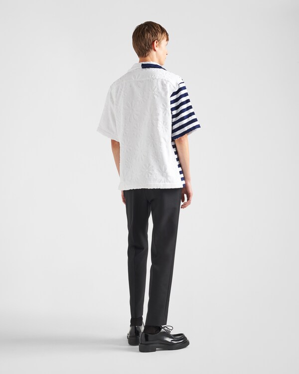 Double Match heavy cotton shirt - White/Bright Blue Double Match heavy cotton shirt - White/Bright Blue