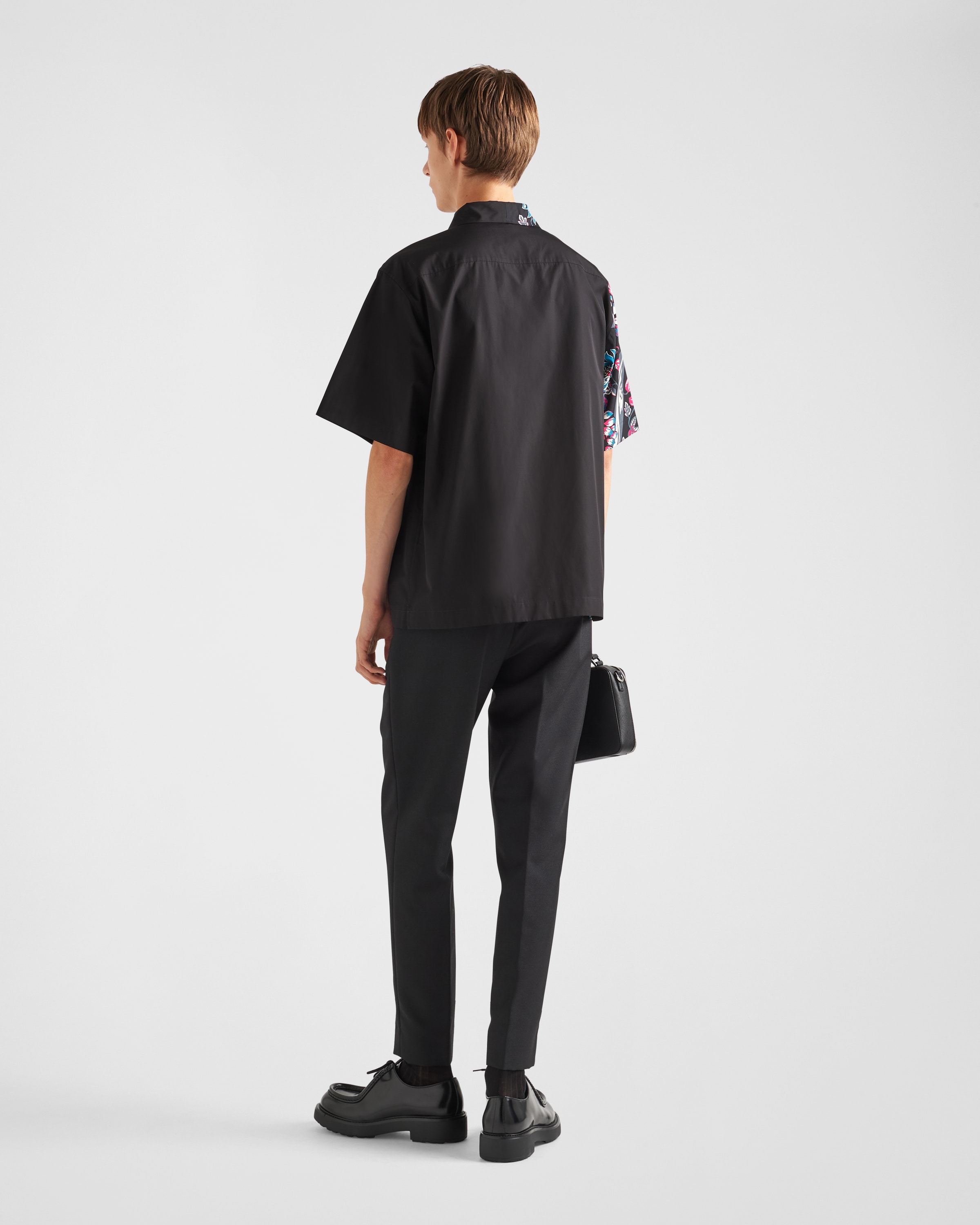 Black Short-sleeved Cotton Shirt | PRADA
