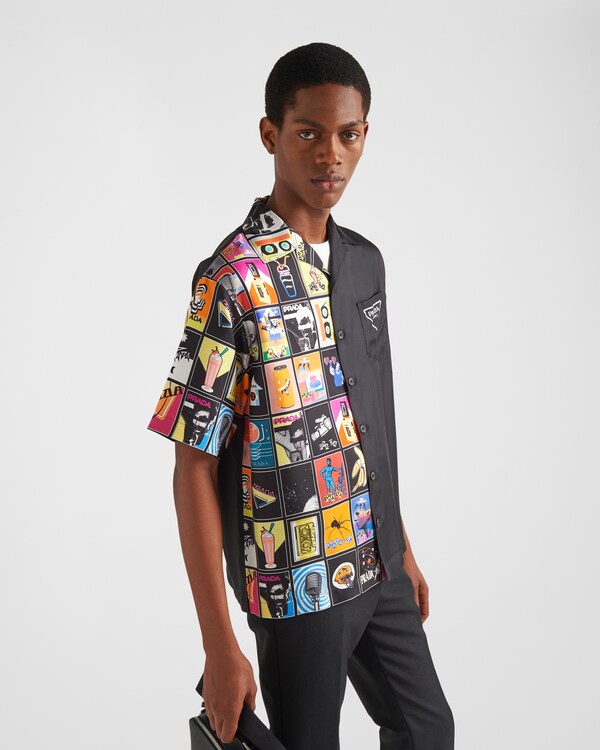 Double Match silk twill shirt - Orange Double Match silk twill shirt - Orange