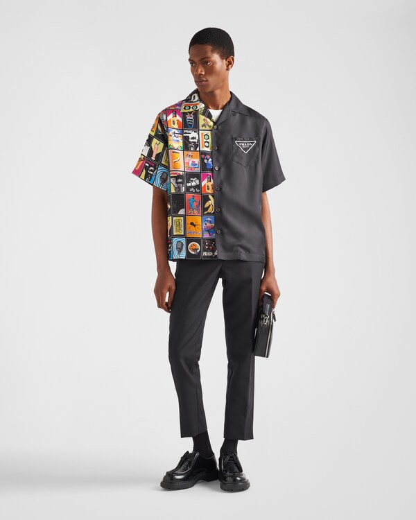 Double Match silk twill shirt - Orange Double Match silk twill shirt - Orange