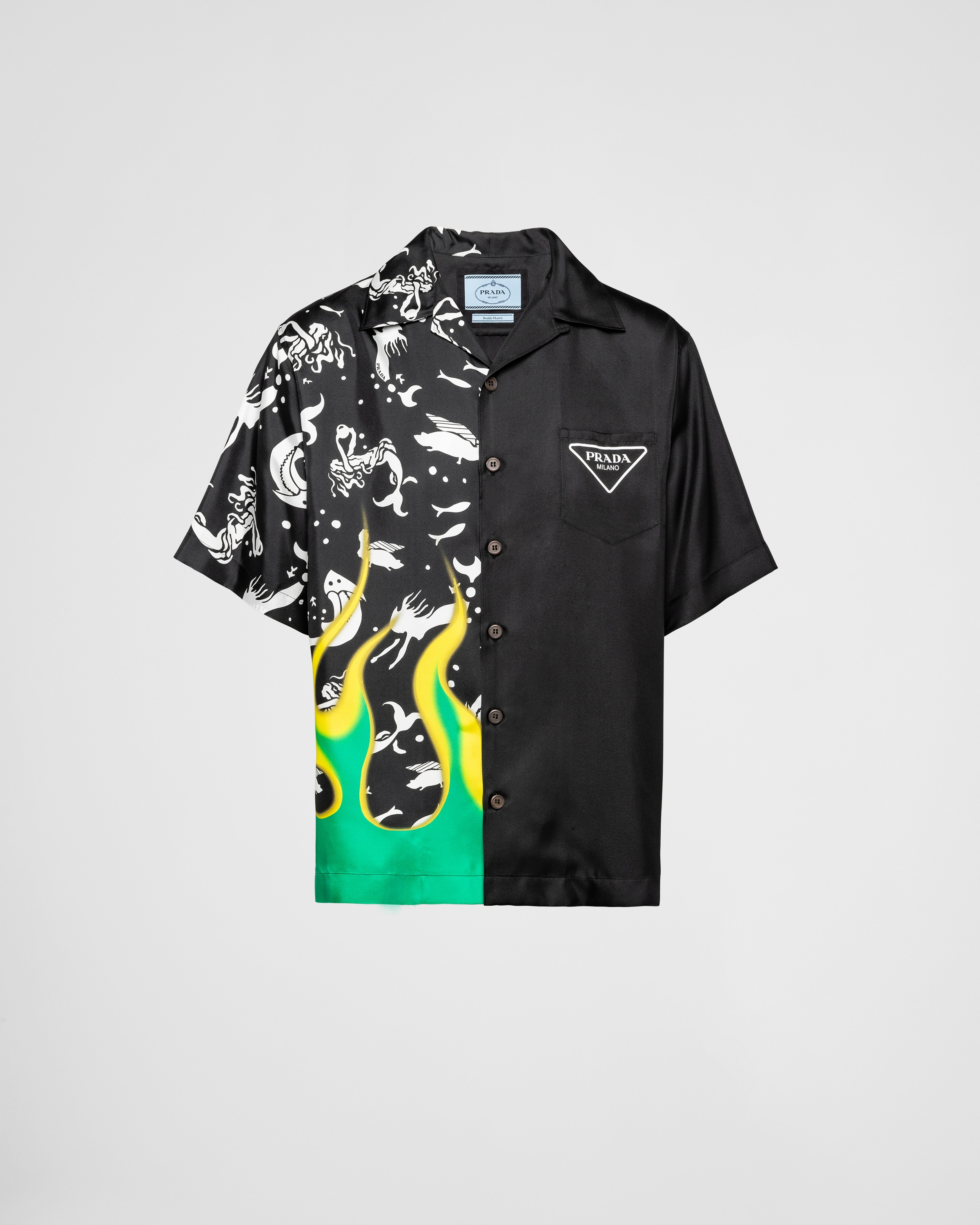 超特価SALE開催！ Double Black Match PRADA | Shirt Twill Silk トップス