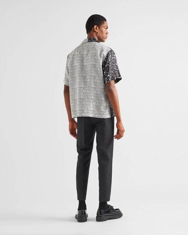 Camisa de seda Double Match - Negro/Blanco Camisa de seda Double Match - Negro/Blanco