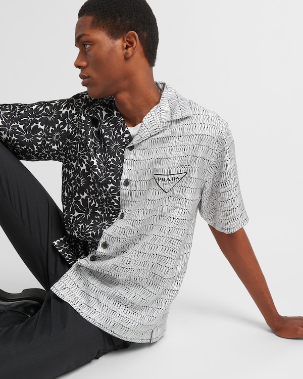 Camisa de seda Double Match - Negro/Blanco Camisa de seda Double Match - Negro/Blanco