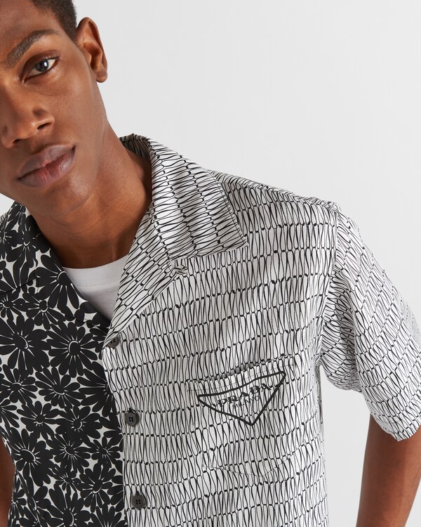 Camisa de seda Double Match - Negro/Blanco Camisa de seda Double Match - Negro/Blanco