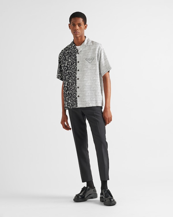 Camisa de seda Double Match - Negro/Blanco Camisa de seda Double Match - Negro/Blanco