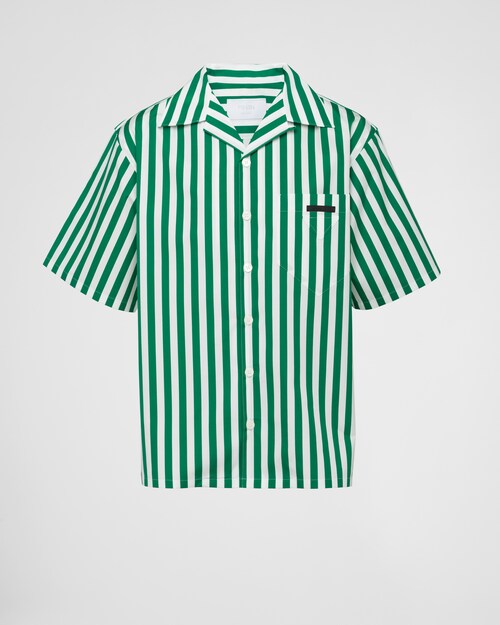 Short-sleeved printed cotton shirt | Prada