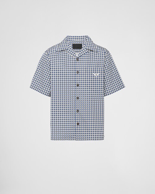 Prada Chemise à manches courtes en coton imprimé 1