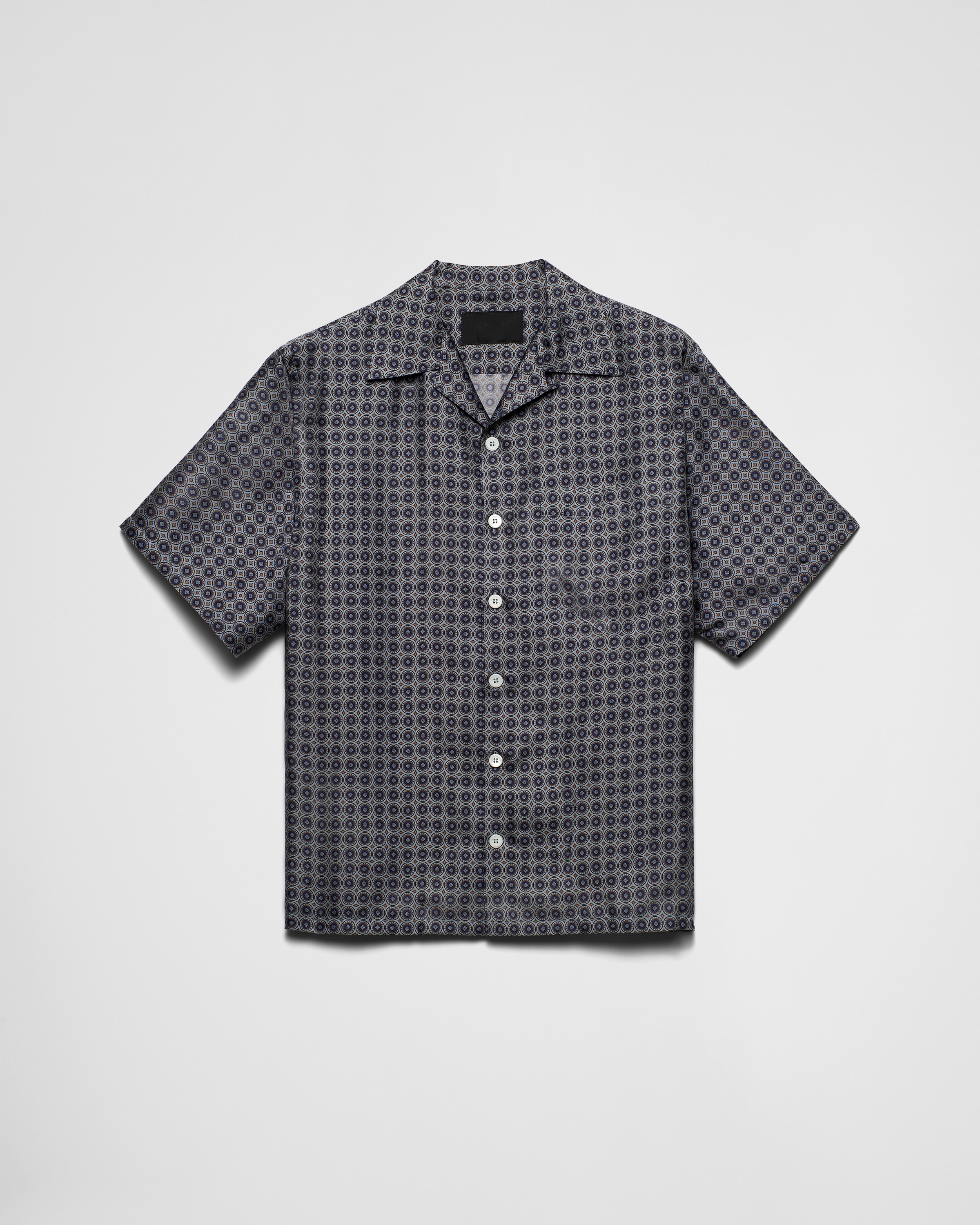 Hematite Short sleeved Silk Shirt PRADA