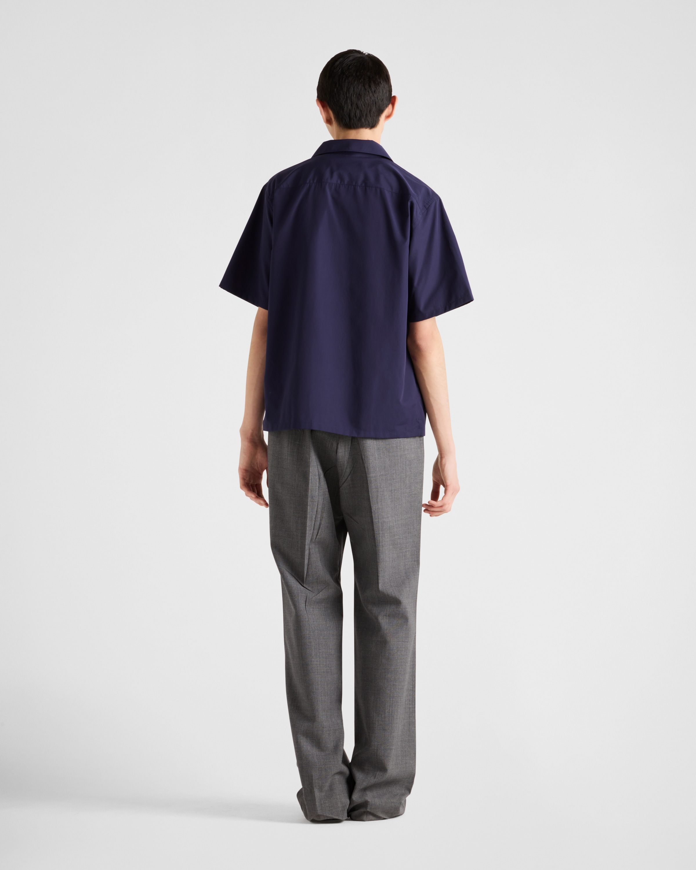 Ink Blue Cotton bowling shirt | PRADA - United States