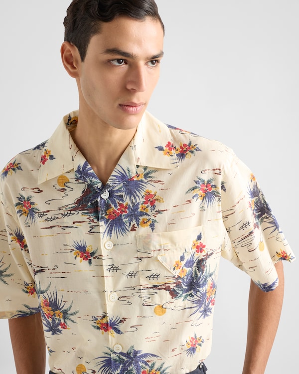 Printed cotton bowling shirt Printed cotton bowling shirt