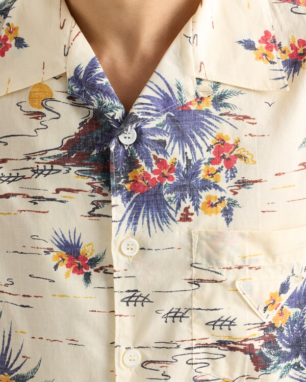 Printed cotton bowling shirt Printed cotton bowling shirt