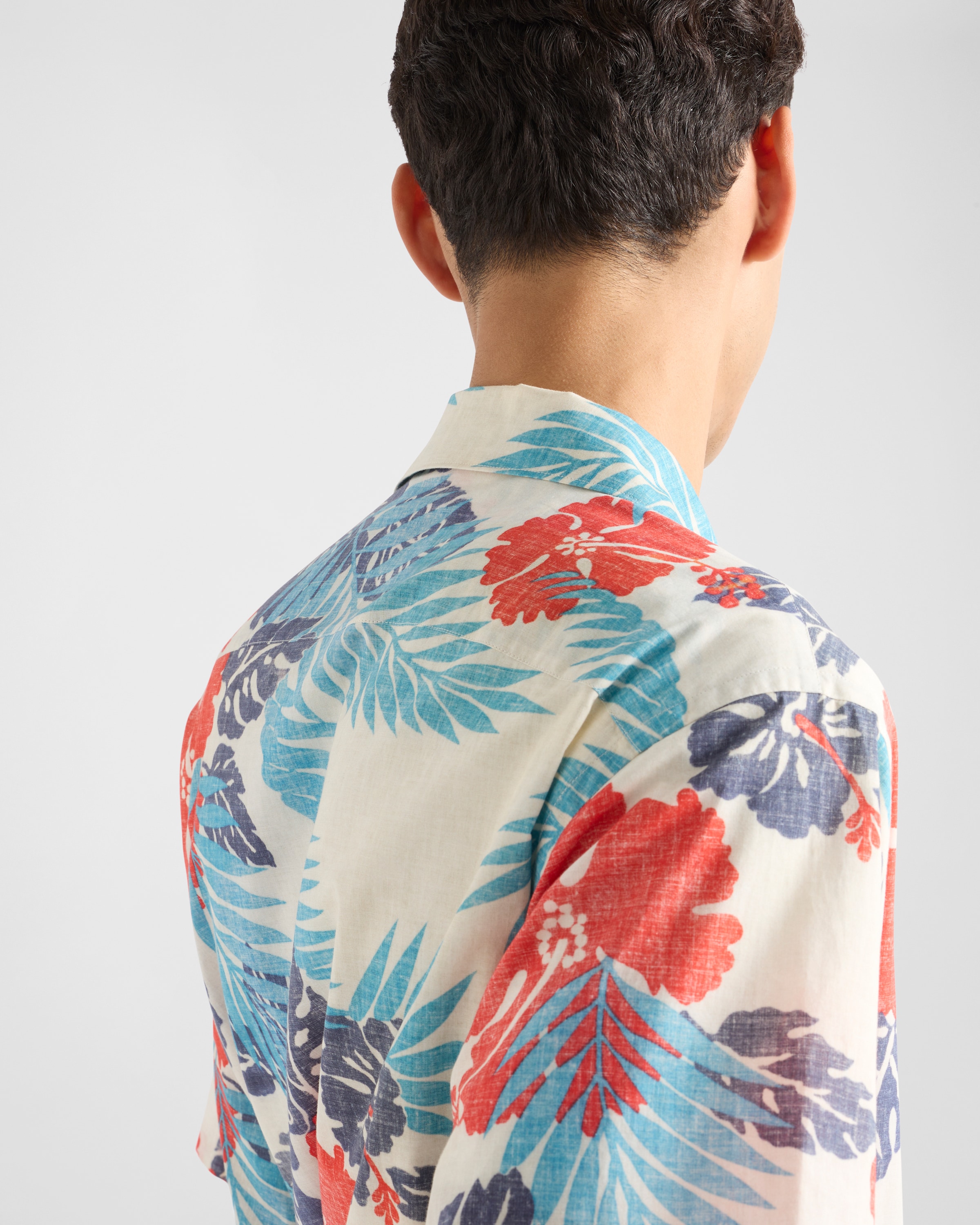 PRADA PRINTED COTTON BOWLING SHIRT