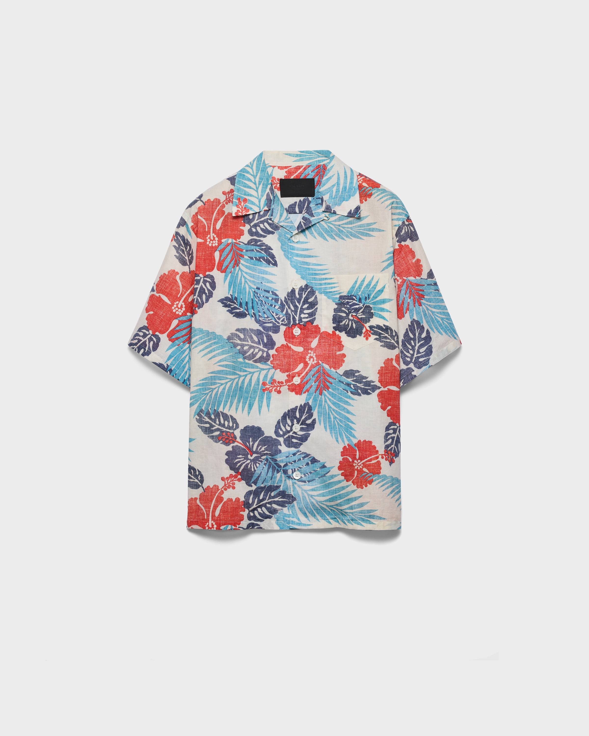 PRADA PRINTED COTTON BOWLING SHIRT