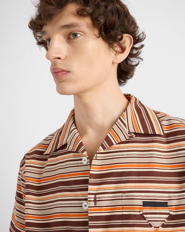 棉质条纹保龄球衬衫 棉质条纹保龄球衬衫