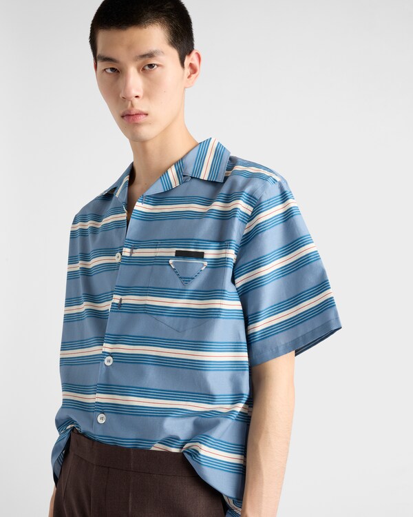 Striped cotton and silk bowling shirt Striped cotton and silk bowling shirt