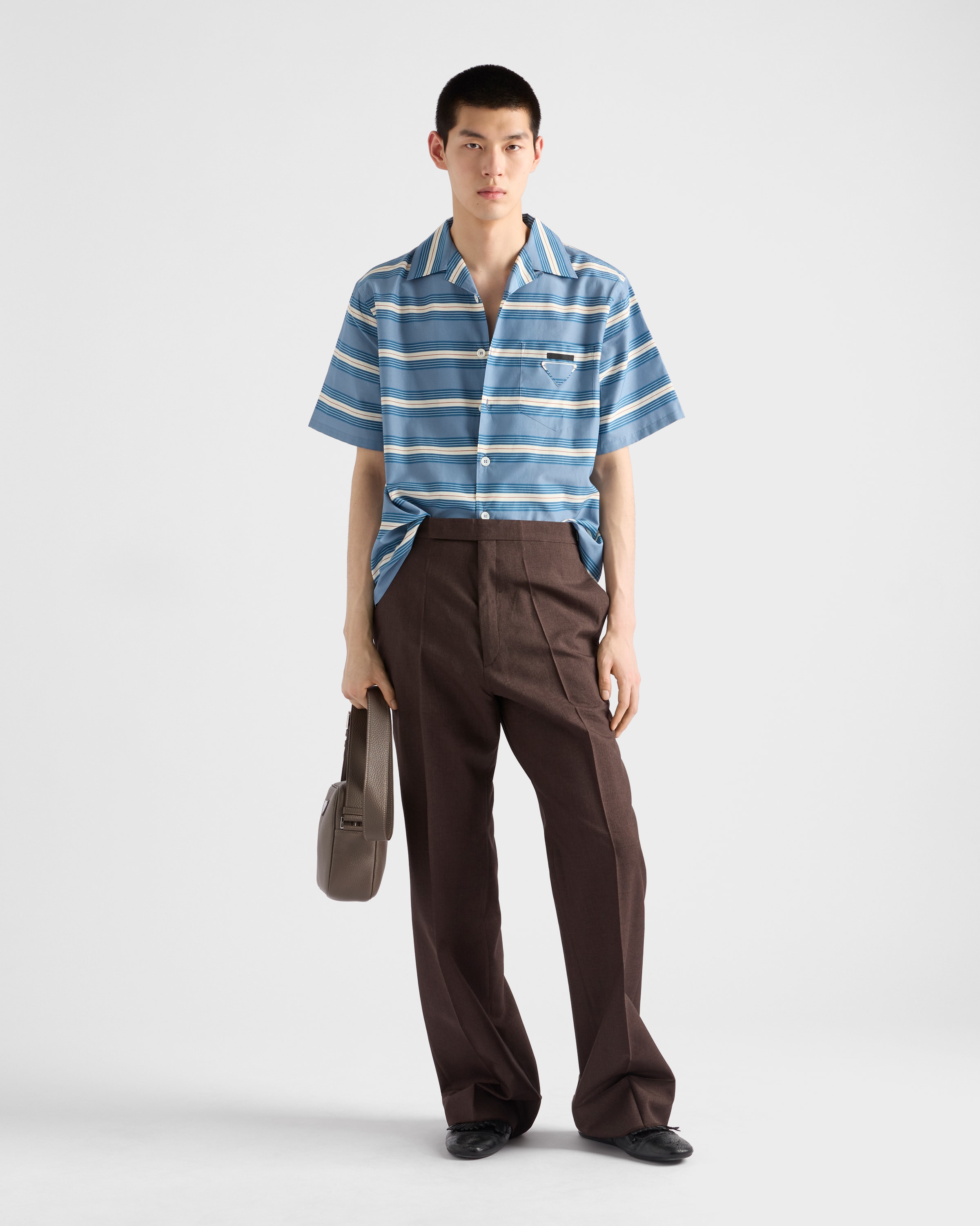 Prada Striped Cotton Bowling Shirt