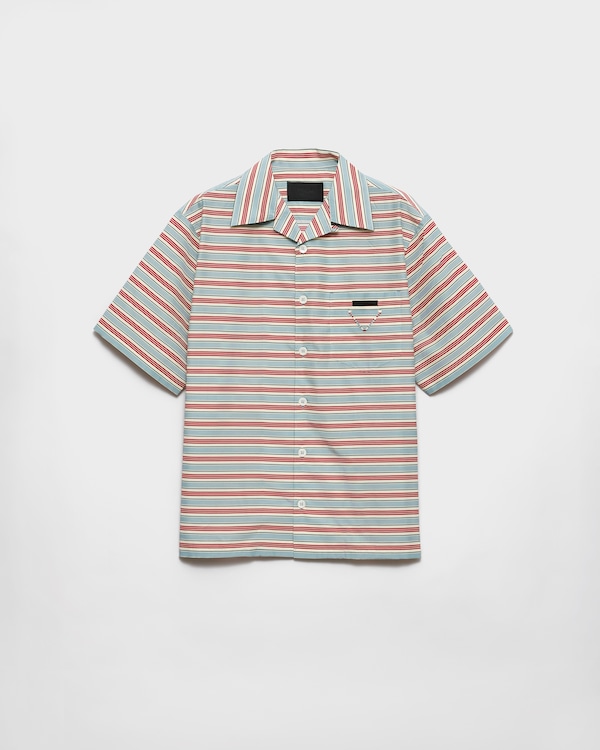 ホワイト コットン ボウリングシャツ | PRADA