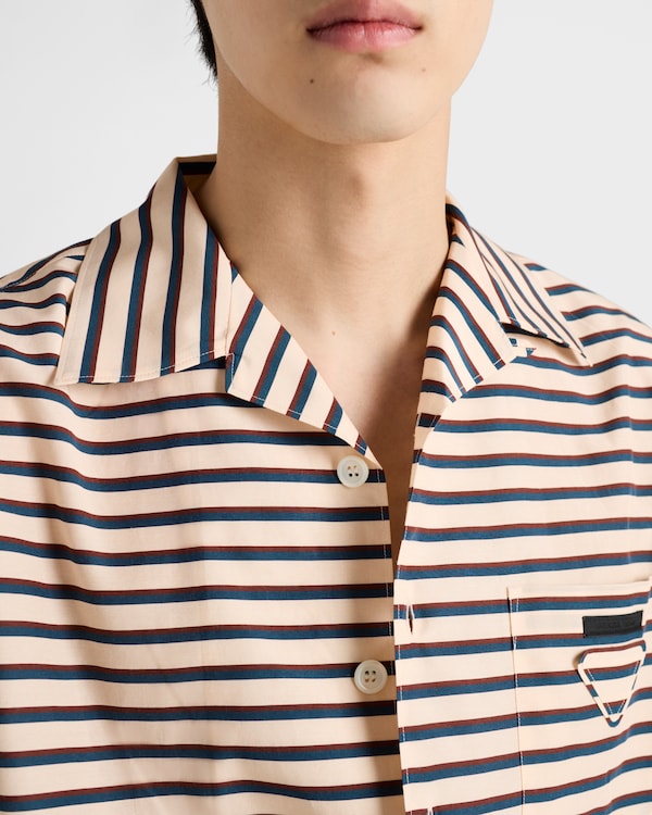 Striped cotton and silk bowling shirt Striped cotton and silk bowling shirt