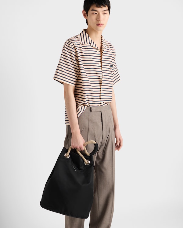 Striped cotton and silk bowling shirt Striped cotton and silk bowling shirt